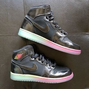 rdan 1 Black with Multi-Color Sole